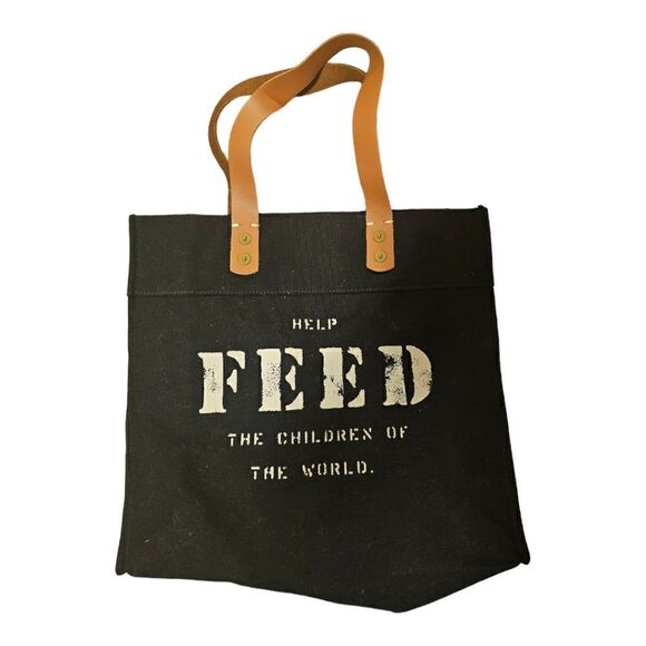 FEED Projects Canvas Tote in Black - Picture 1 of 7